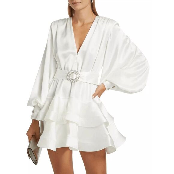 Bronx and Banco Bedouin Belted Mini Dress Size L $590 - Picture 2 of 11